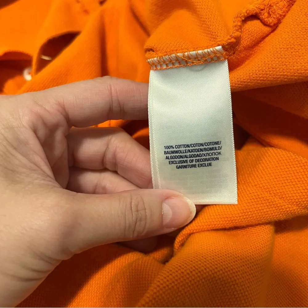 Polo Ralph Lauren short sleeve‎ shirt big pony orange green boys medium 10-12